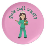 Nurse in Green Scrubs (Light) Plate