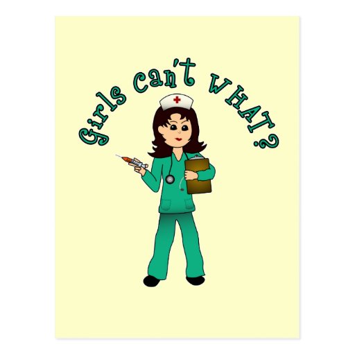 Nurse in Green Scrubs (Light) Post Card