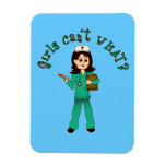 Nurse in Green Scrubs (Light) Rectangular Magnets