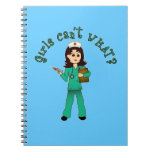 Nurse in Green Scrubs (Light) Spiral Notebooks