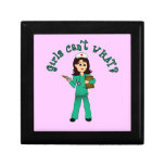 Nurse in Green Scrubs (Light) Trinket Box
