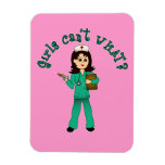 Nurse in Green Scrubs (Light) Vinyl Magnet
