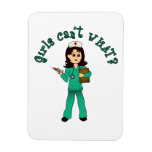 Nurse in Green Scrubs (Light) Vinyl Magnets