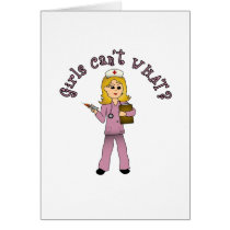 Nurse in Pink Scrubs (Blonde) Greeting Card
