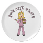 Nurse in Pink Scrubs (Blonde) Dinner Plate