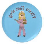 Nurse in Pink Scrubs (Blonde) Dinner Plates