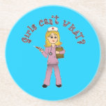 Nurse in Pink Scrubs (Blonde) Drink Coaster