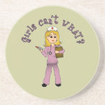 Nurse in Pink Scrubs (Blonde) Drink Coasters