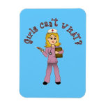 Nurse in Pink Scrubs (Blonde) Flexible Magnet
