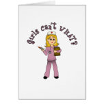 Nurse in Pink Scrubs (Blonde) Greeting Card