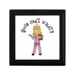 Nurse in Pink Scrubs (Blonde) Keepsake Boxes