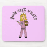 Nurse in Pink Scrubs (Blonde) Mousepad