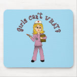 Nurse in Pink Scrubs (Blonde) Mousepad
