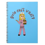 Nurse in Pink Scrubs (Blonde) Note Books