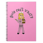 Nurse in Pink Scrubs (Blonde) Notebooks
