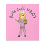 Nurse in Pink Scrubs (Blonde) Notepad