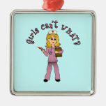 Nurse in Pink Scrubs (Blonde) Christmas Tree Ornament