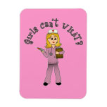 Nurse in Pink Scrubs (Blonde) Rectangle Magnets
