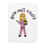 Nurse in Pink Scrubs (Blonde) Rectangular Magnet