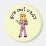 Nurse in Pink Scrubs (Blonde) Refrigerator Magnet