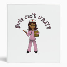 Nurse in Pink Scrubs (Dark) 3 Ring Binder