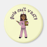 Nurse in Pink Scrubs (Dark) Fridge Magnet