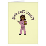 Nurse in Pink Scrubs (Dark) Greeting Cards
