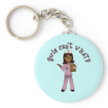 Nurse in Pink Scrubs (Dark) Keychain