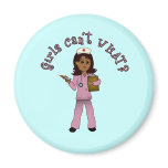 Nurse in Pink Scrubs (Dark) Magnet