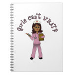 Nurse in Pink Scrubs (Dark) Note Books