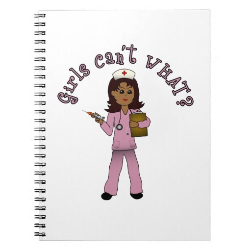 Nurse in Pink Scrubs (Dark) Note Books