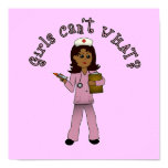 Nurse in Pink Scrubs (Dark) Print