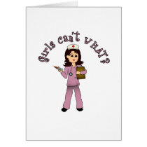 Nurse in Pink Scrubs (Light) Greeting Card