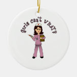 Nurse in Pink Scrubs (Light) Christmas Ornament