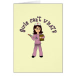 Nurse in Pink Scrubs (Light) Greeting Cards