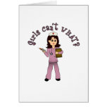 Nurse in Pink Scrubs (Light) Greeting Cards