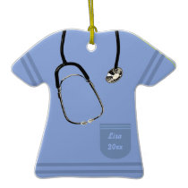 Nurse Light Blue Scrub Ornament