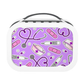 Nurse Love Pattern Purple Yubo Lunchbox