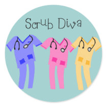 Nurse or Medical Scub Wearer gifts Round Stickers
