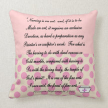 Nurse Pillow With Florence Nightingale Quote