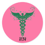 Nurse Pink Round Stickers