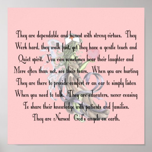 Nurse Poem Canvas Art Print "They Are Nurses" Zazzle
