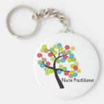 Nurse Practitioner Artsy Tree Design Gifts Keychain