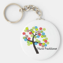 Nurse Practitioner Artsy Tree Design Gifts Keychain