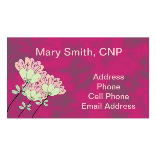 Nurse Practitioner Business Cards Fuschia Zazzle