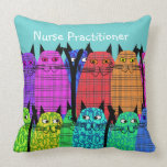 Nurse Practitioner Pillow Whimsical Cats pillows