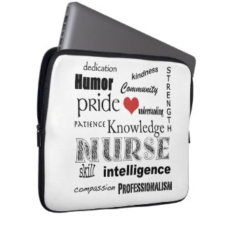 Nurse Pride Attributes Black+White Laptop Sleeve