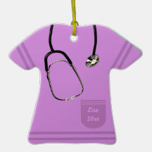 Nurse Purple Scrub Ornament