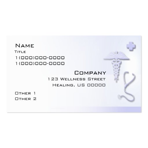 Nurse R.N. Custom Lavender Blue Business Card (back side)