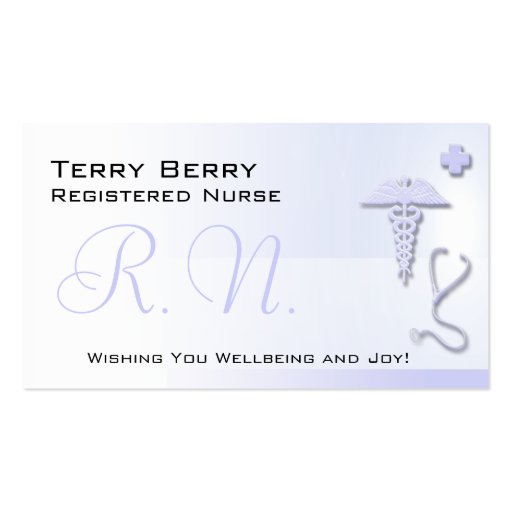 Nurse R.N. Custom Lavender Blue Business Card